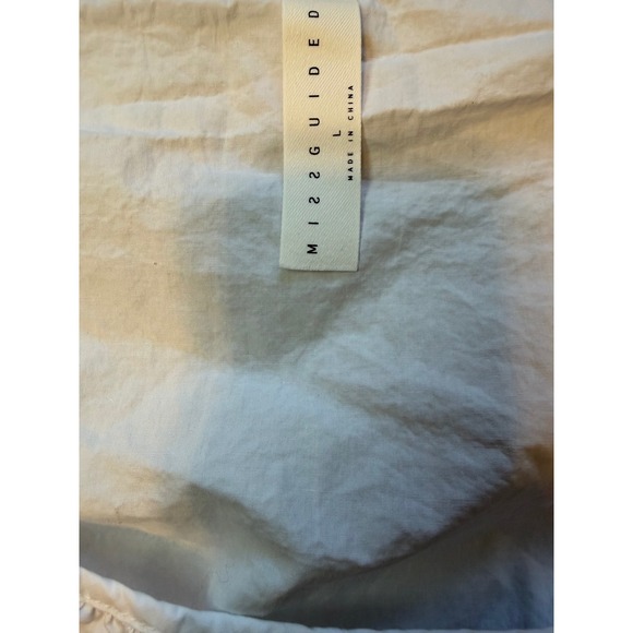 Missguided White Puff Sleeve Milkmaid Crop Top Size L Boho Coquette Summer - Picture 7 of 9